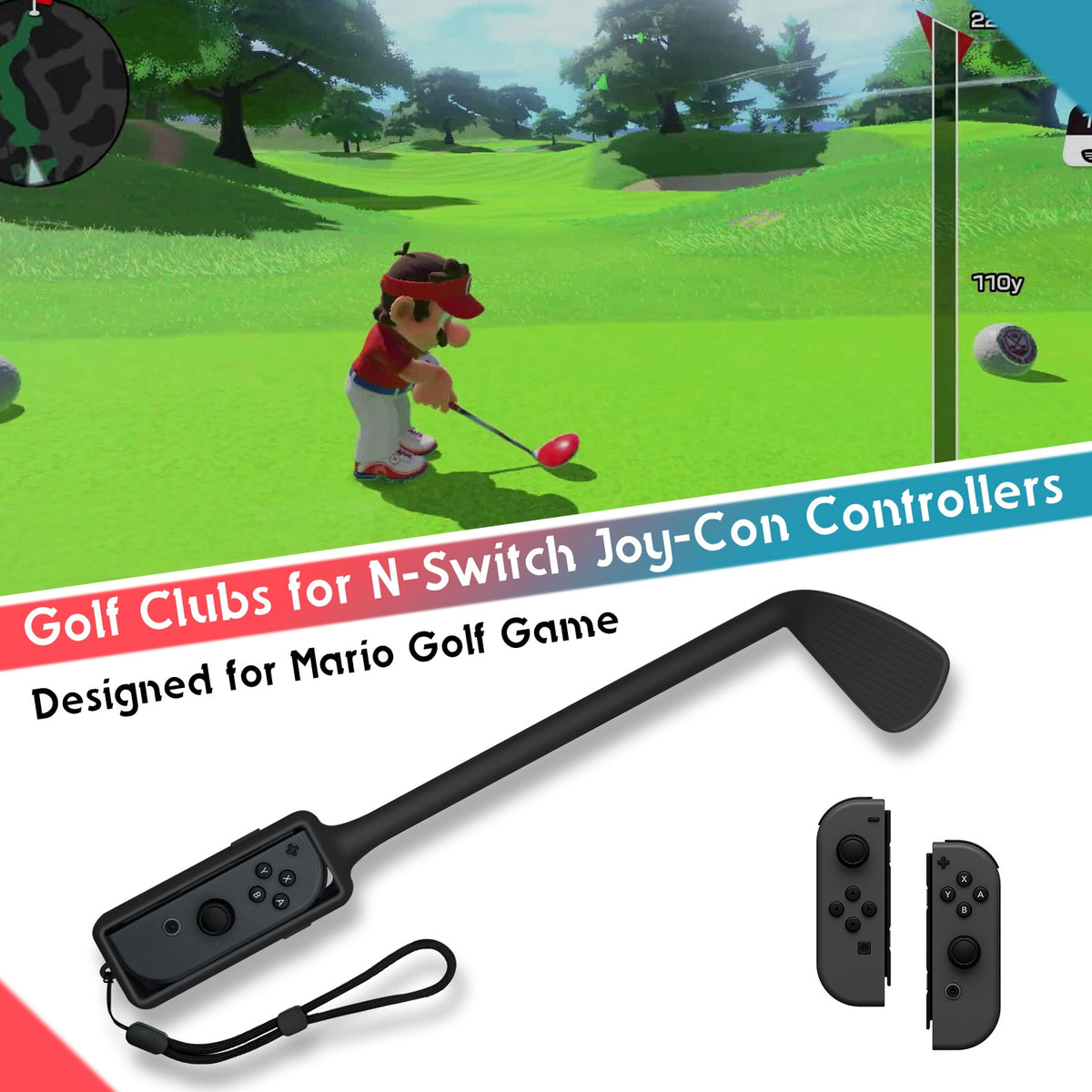 Golf Clubs for Nintendo Switch Controller for Mario Golf Games