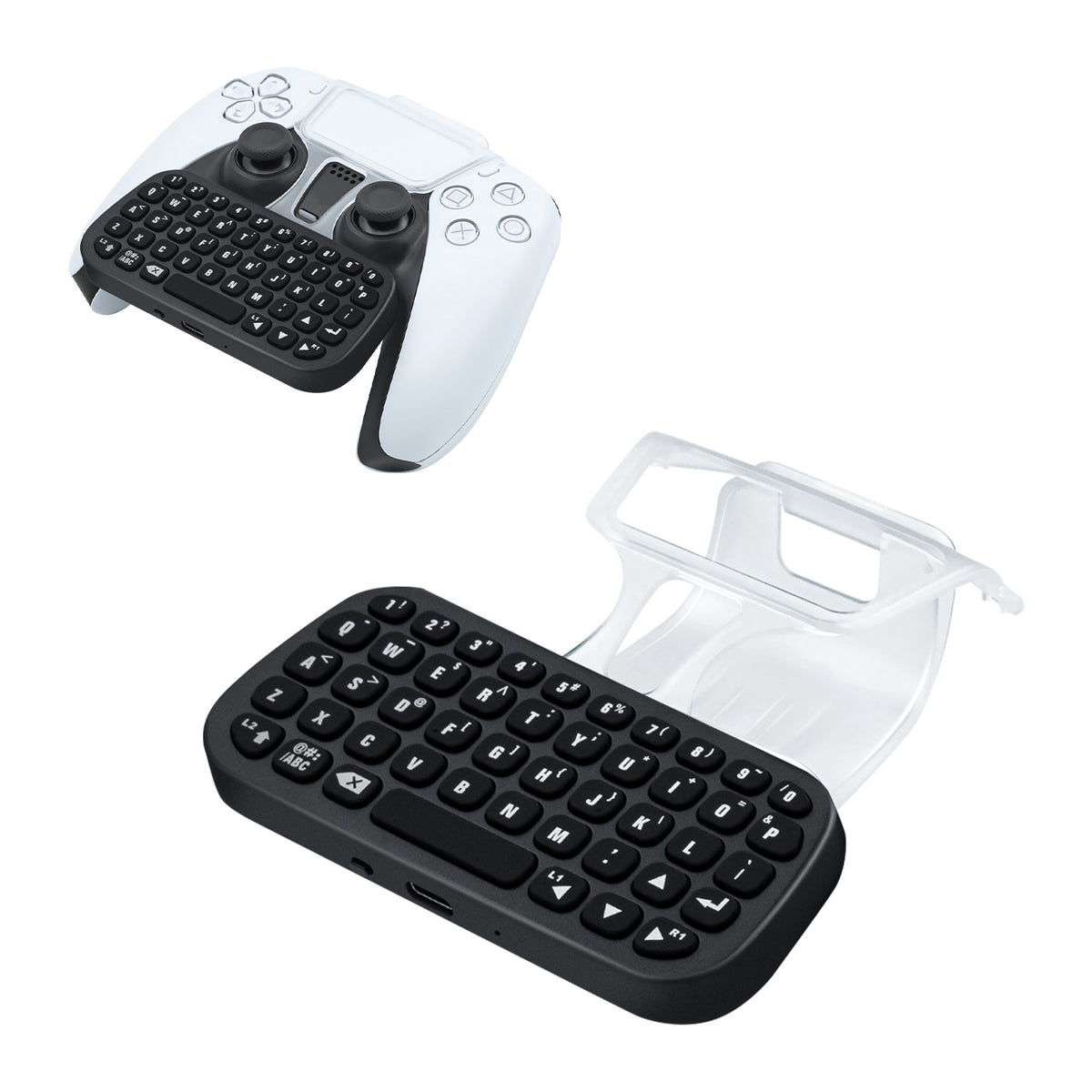 Dobe Wireless Keyboard with Backlight & Controller Clip for PS5