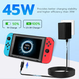 1.5m AC Adapter PD 15V/2.6A Fast Charger for Switch Game Console, Dock, Controller