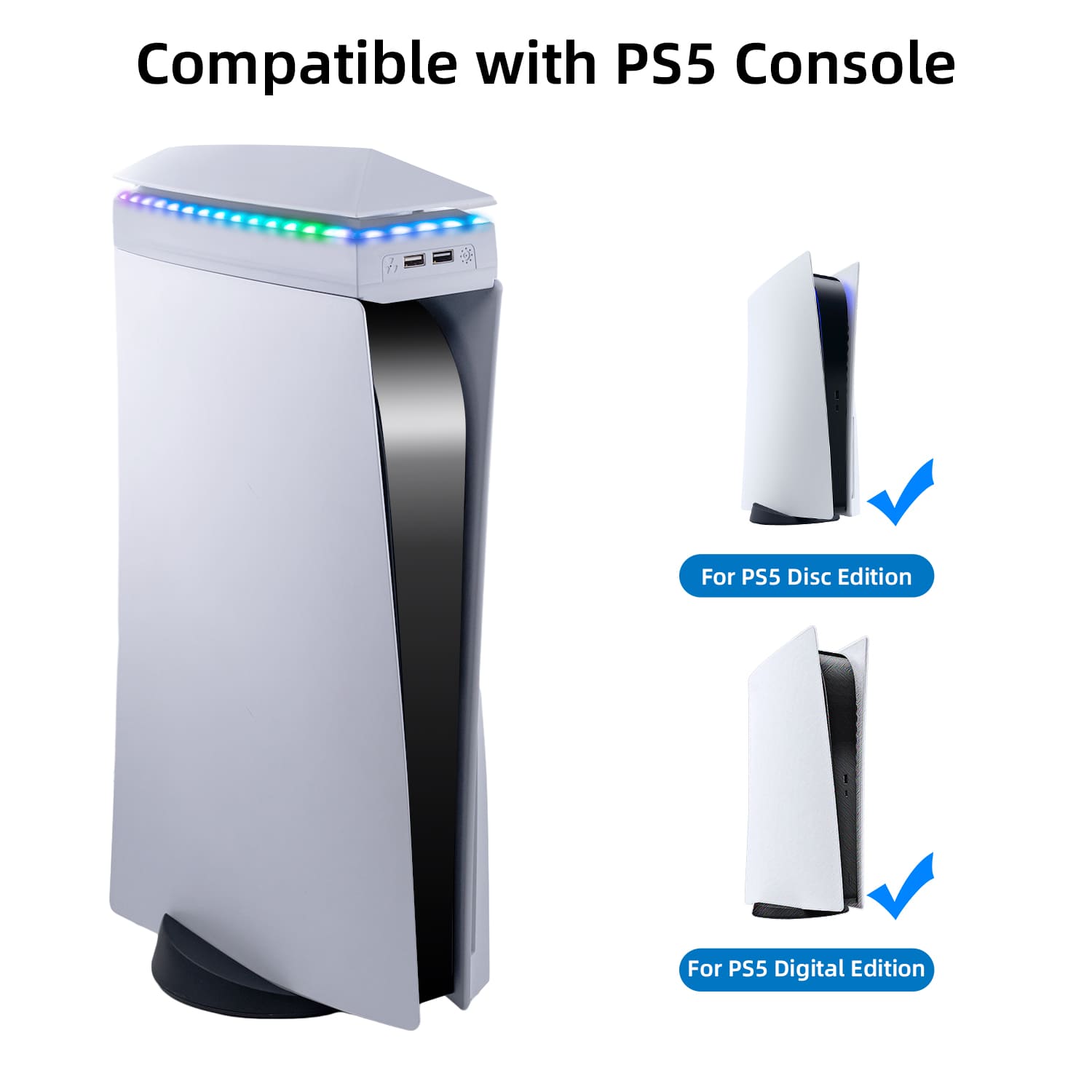 Upgraded Adjustable RGB Cooling Fan for PS5 Slim Disc/Digital Console  Cooler Fan