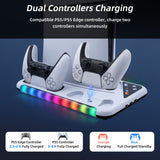 DOBE Multifunctional RGB Cooling Stand with Headphone Hook for PS5/PS5 Slim Console-White(TP5-3557)