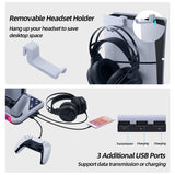 DOBE Multifunctional RGB Cooling Stand with Headphone Hook for PS5/PS5 Slim Console-White(TP5-3557)