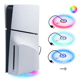 Iplay RGB Vertical Stand for PS5 Slim Disc/Digital Edition Console-Transparent(HBP-575)