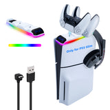 DOBE RGB Controller Charging Dock  For PS5 Slim  White（TP5-3597）