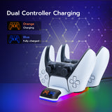 DOBE RGB Controller Charging Dock  For PS5 Slim  White（TP5-3597）