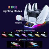 DOBE RGB Controller Charging Dock  For PS5 Slim  White（TP5-3597）