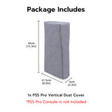 Cationic Polyester Fabric Dust Cover with Cutout for PS5 Pro Gaming Console(Vertical-Gray)