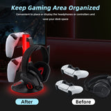 RGB Gaming Controller and Headset Stand-Black(102)