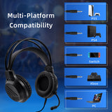 DOBE Wired Stereo Headphone with Mic for PS5/PS4/Xbox/Nintendo Switch/PC-Black(TP5-3592)