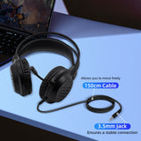 DOBE Wired Stereo Headphone with Mic for PS5/PS4/Xbox/Nintendo Switch/PC-Black(TP5-3592)