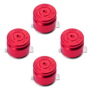 Metal Button Set for Dualshock 3/ 4 Bullet Style Red